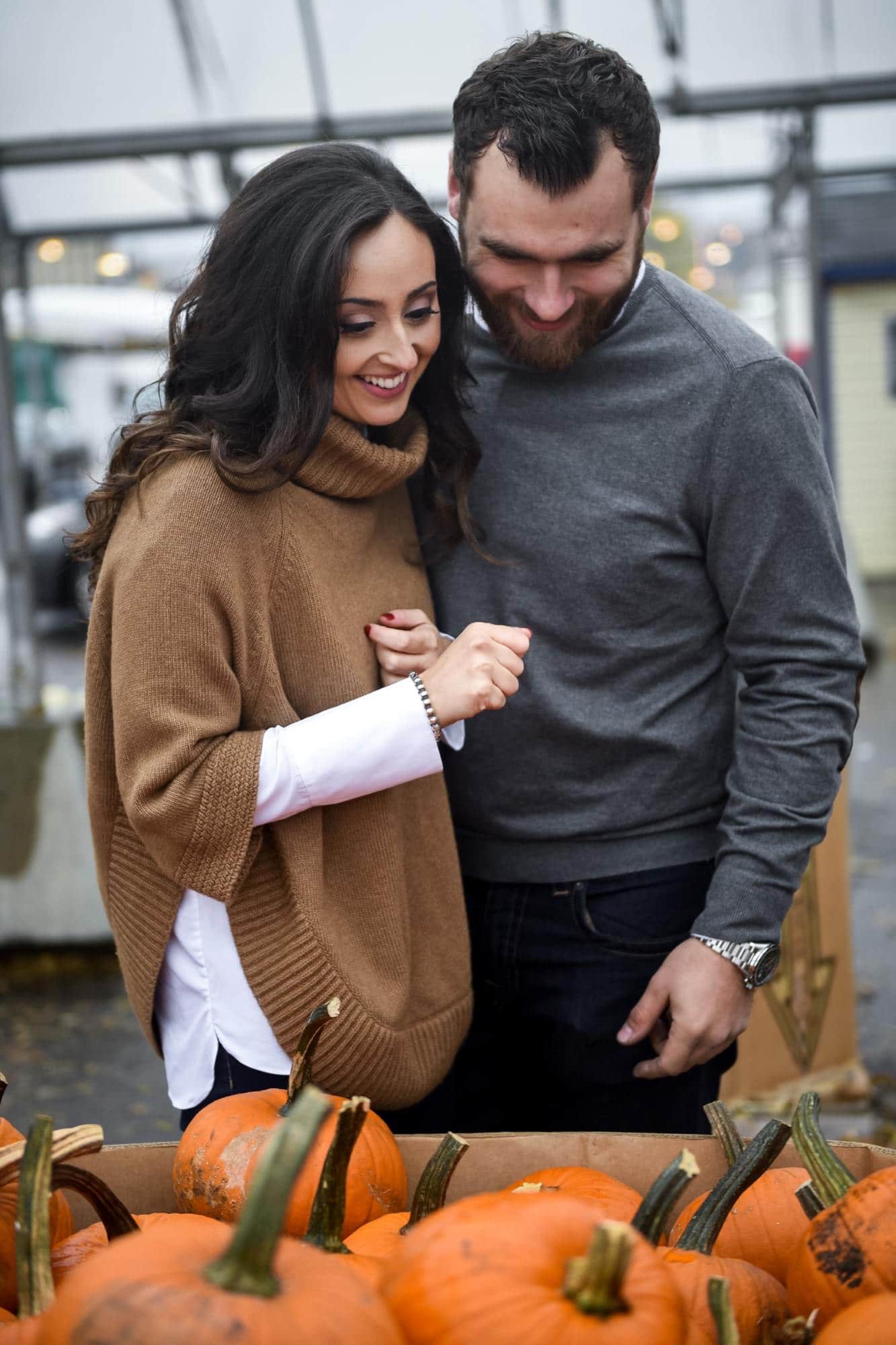sandra marc andre raining casual shoot walter atwater market cute sweater romantic couple pumpkin season