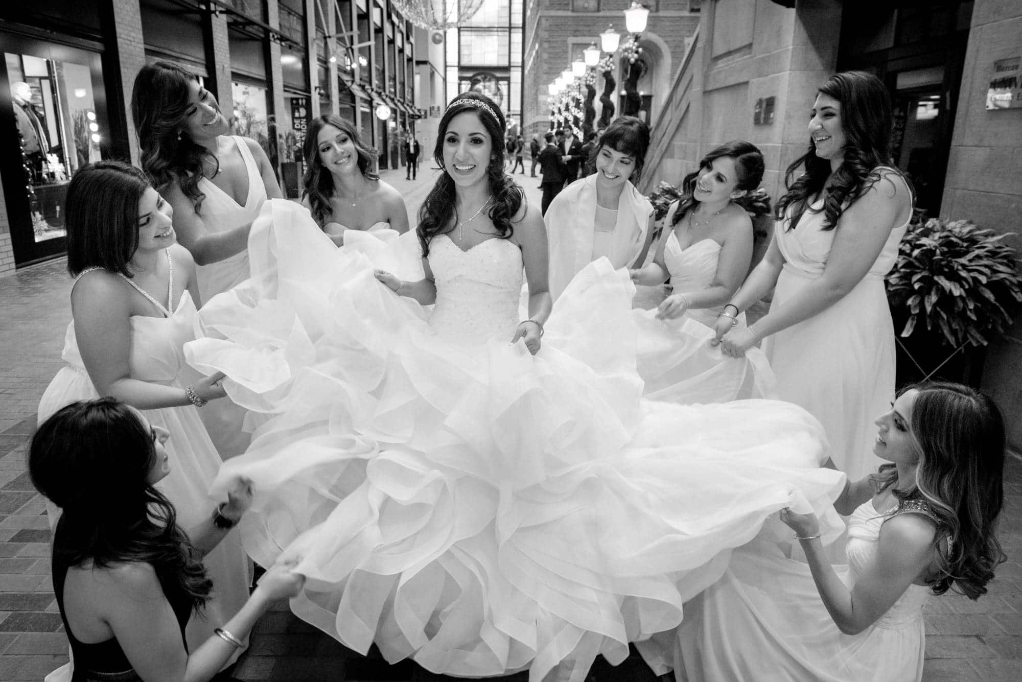 caroline argalgi wedding white dress beautiful bride montreal world trade center bridal party jewish